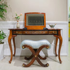 Mahogany Vanity with Hidden Jewelry Mirror and Velvet-Lined Compartments Main Product Image