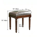 Mahogany Vanity with Sculptural Drum Legs and Hidden Stationery Compartment Dimensions