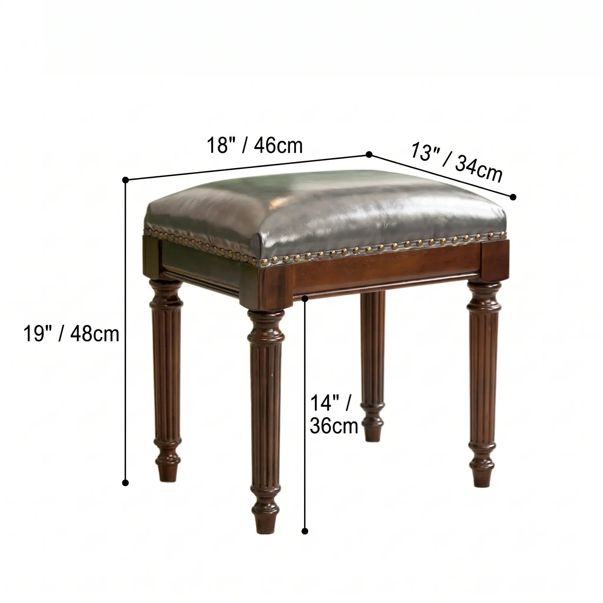 Mahogany Vanity with Sculptural Drum Legs and Hidden Stationery Compartment Dimensions