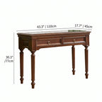 Mahogany Vanity with Sculptural Drum Legs and Hidden Stationery Compartment Dimensions