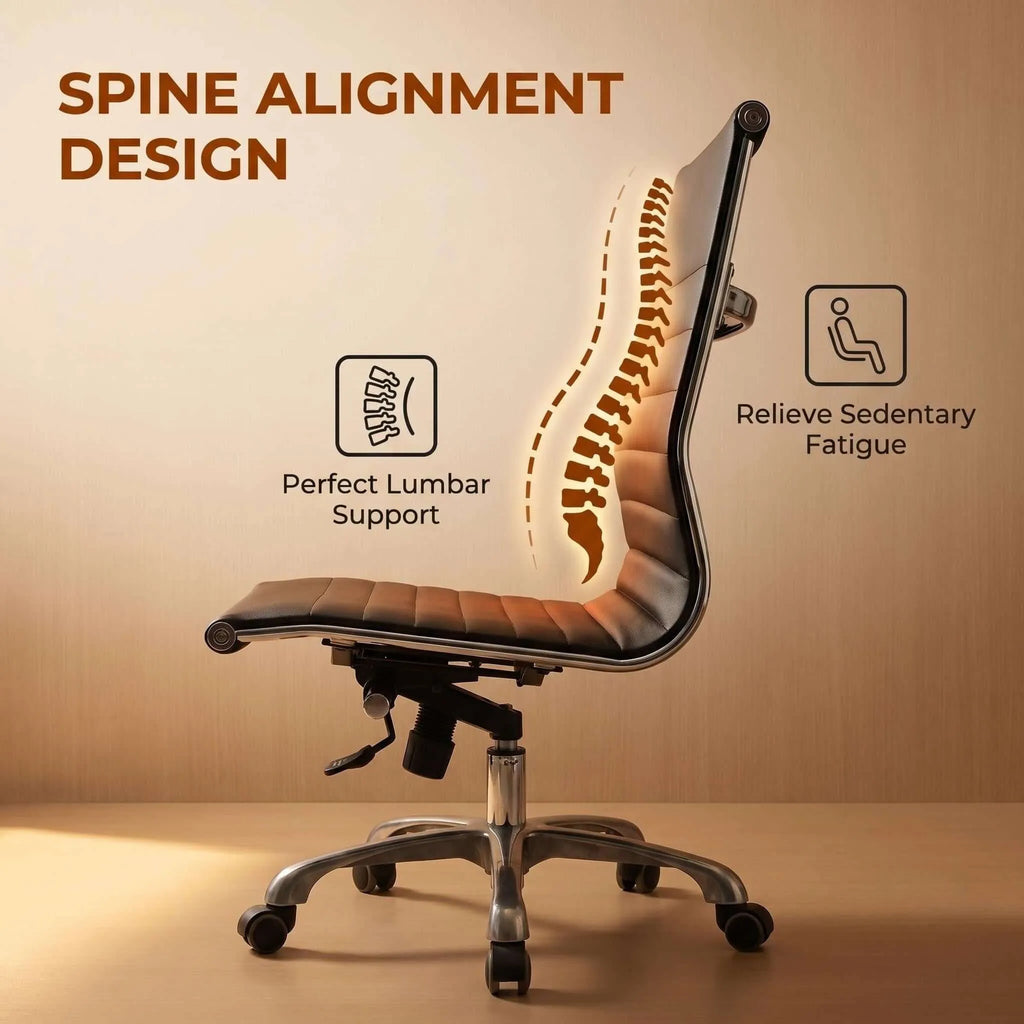 Maple Ergonomic Low-Back Office Chair with Faux Leather Upholstery
