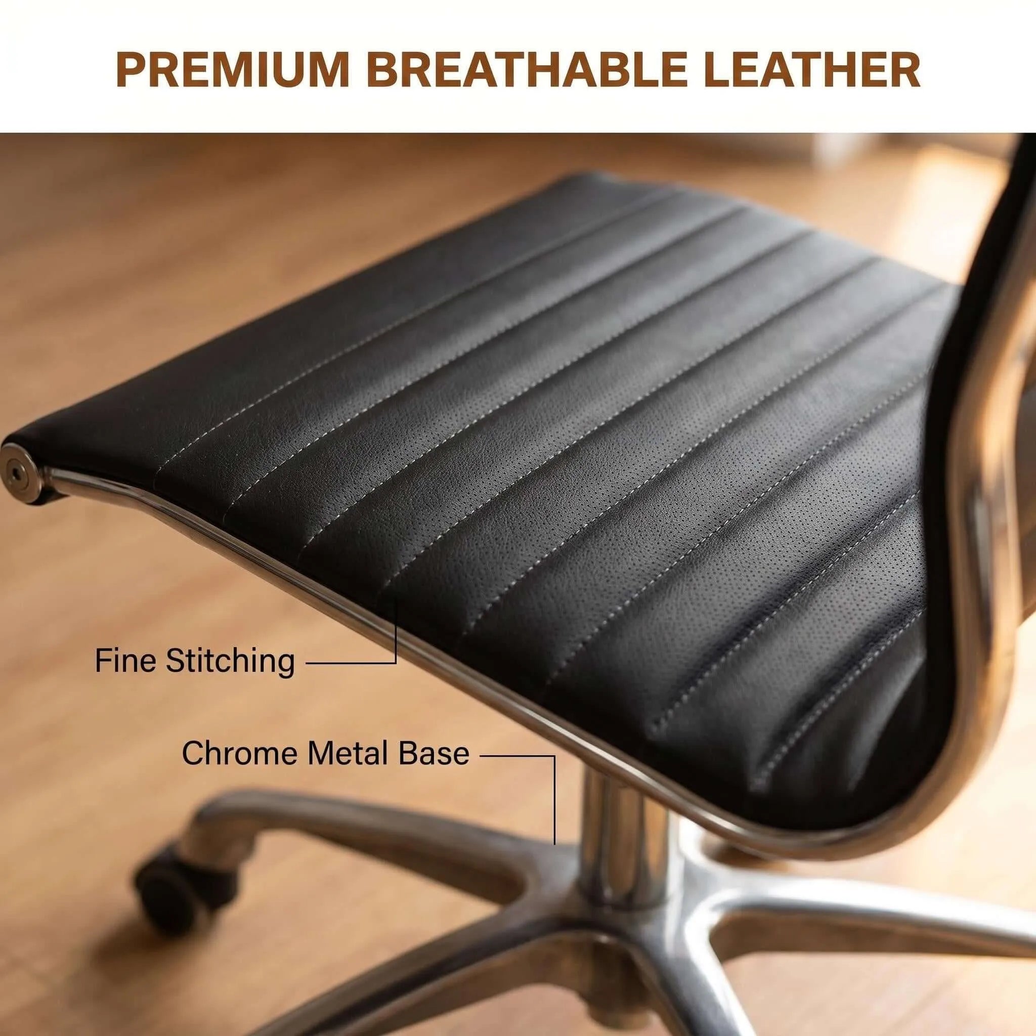 Maple Ergonomic Low-Back Office Chair with Faux Leather Upholstery Secondary image