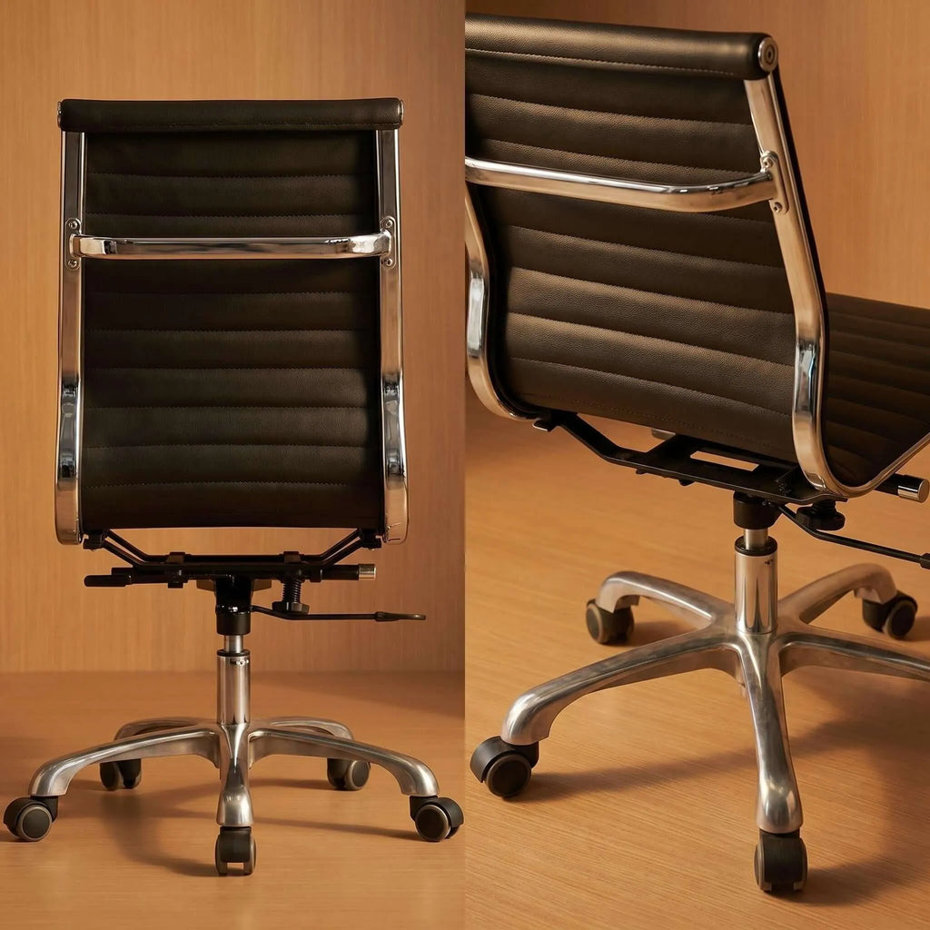 Maple Ergonomic Low-Back Office Chair with Faux Leather Upholstery