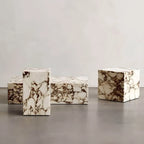 Marble Block Coffee Table Set – Modern Sculptural Living Room Accent Main Product Image