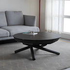 Marble-Look Sintered Stone Extendable Table with Lift-Top Sculptural Base for 6-8