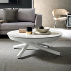 Marble-Look Sintered Stone Extendable Table with Lift-Top Sculptural Base for 6-8 Main Product Image