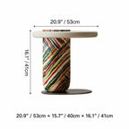 Marquetry Coffee Table Set with Sculptural Dual Levels and Rounded Form