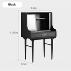 Medieval Solid Wood Vanity With Sliding Mirror - Black/Nut-brown/Natural