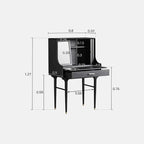 Medieval Solid Wood Vanity With Sliding Mirror - Black/Nut-brown/Natural