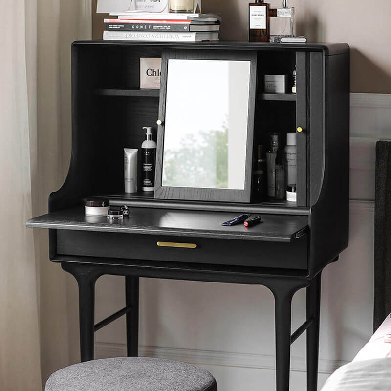 brown black dressing table IKEA HEMNES dressing table with mirror, black-brown, 43 1/4x17 3/4