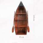 Mediterranean Style Boat Wine Rack & Bookcase - Walnut