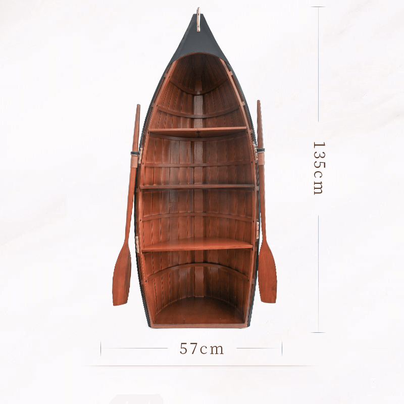 Mediterranean Style Boat Wine Rack & Bookcase - Walnut