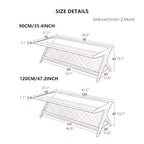 Medium Cherry Glass Coffee Table with Rattan Storage