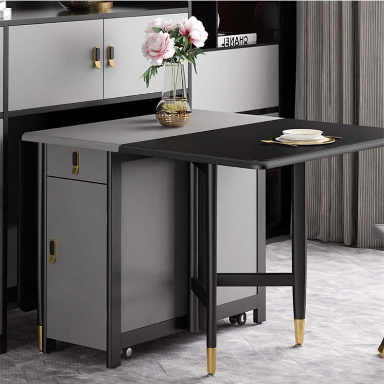 Medium Solid Wood Dining Set With Drop Leaf Table