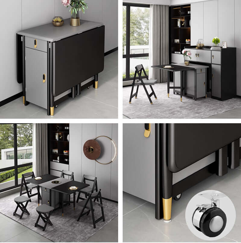 Medium Solid Wood Dining Set With Drop Leaf Table Main Product Image