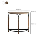 Mid-Century Half-Circle Wood Console Table with Three-Leg Base Dimensions