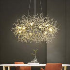 Mid-Century Modern 12-Light Crystal Sputnik Chandelier