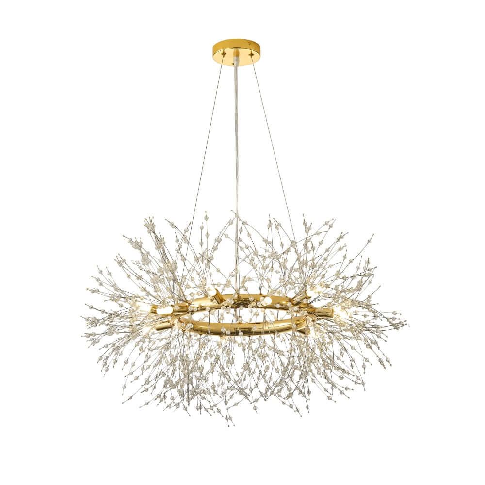 Mid-Century Modern 12-Light Crystal Sputnik Chandelier