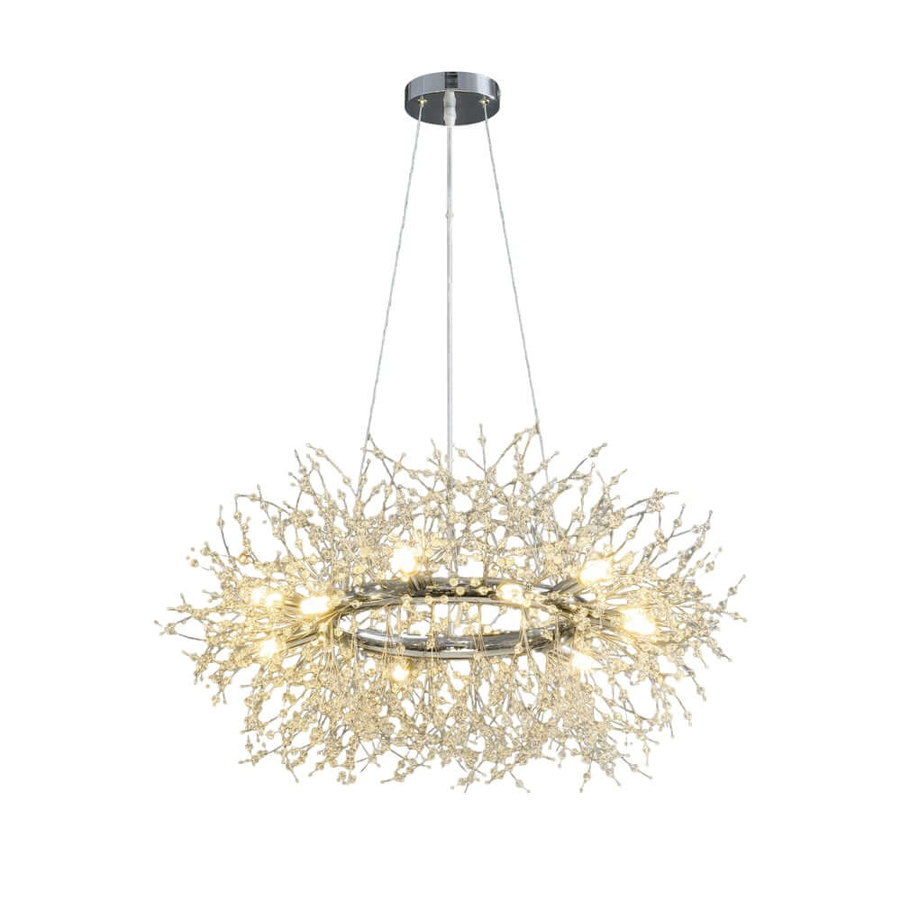 Mid-Century Modern 12-Light Crystal Sputnik Chandelier