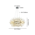 Mid-Century Modern 12-Light Crystal Sputnik Chandelier Dimensions