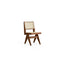 Mid-Century Modern Dining Chair with Natural Rattan Seat