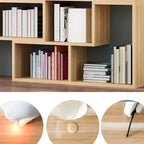 Mid-Century Modern Geometric Wood Bookcase with Open Back Design