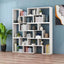 Mid-Century Modern Geometric Wood Bookcase with Open Back Design
