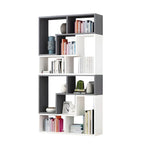 Mid-Century Modern Geometric Wood Bookcase with Open Back Design