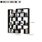 Mid-Century Modern Geometric Wood Bookcase with Open Back Design Dimensions