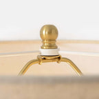 Mid-Century Modern Gold Peacock Table Lamp with Linen Shade