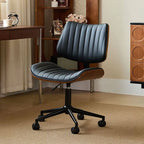 Mid-Century Modern Leather Task Chair with Lumbar Support Main Product Image