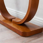 Mid-Century Modern Solid Birch Console Table with U-Base