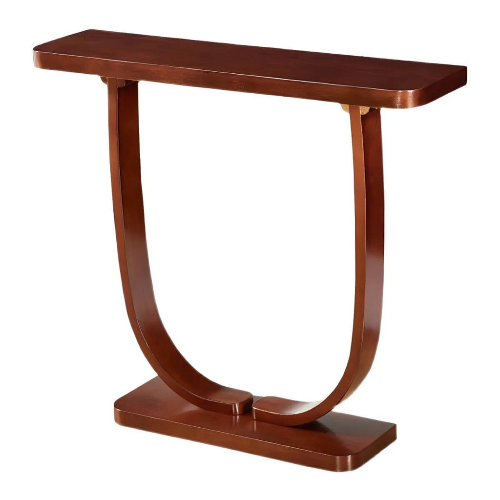 Mid-Century Modern Solid Birch Console Table with U-Base