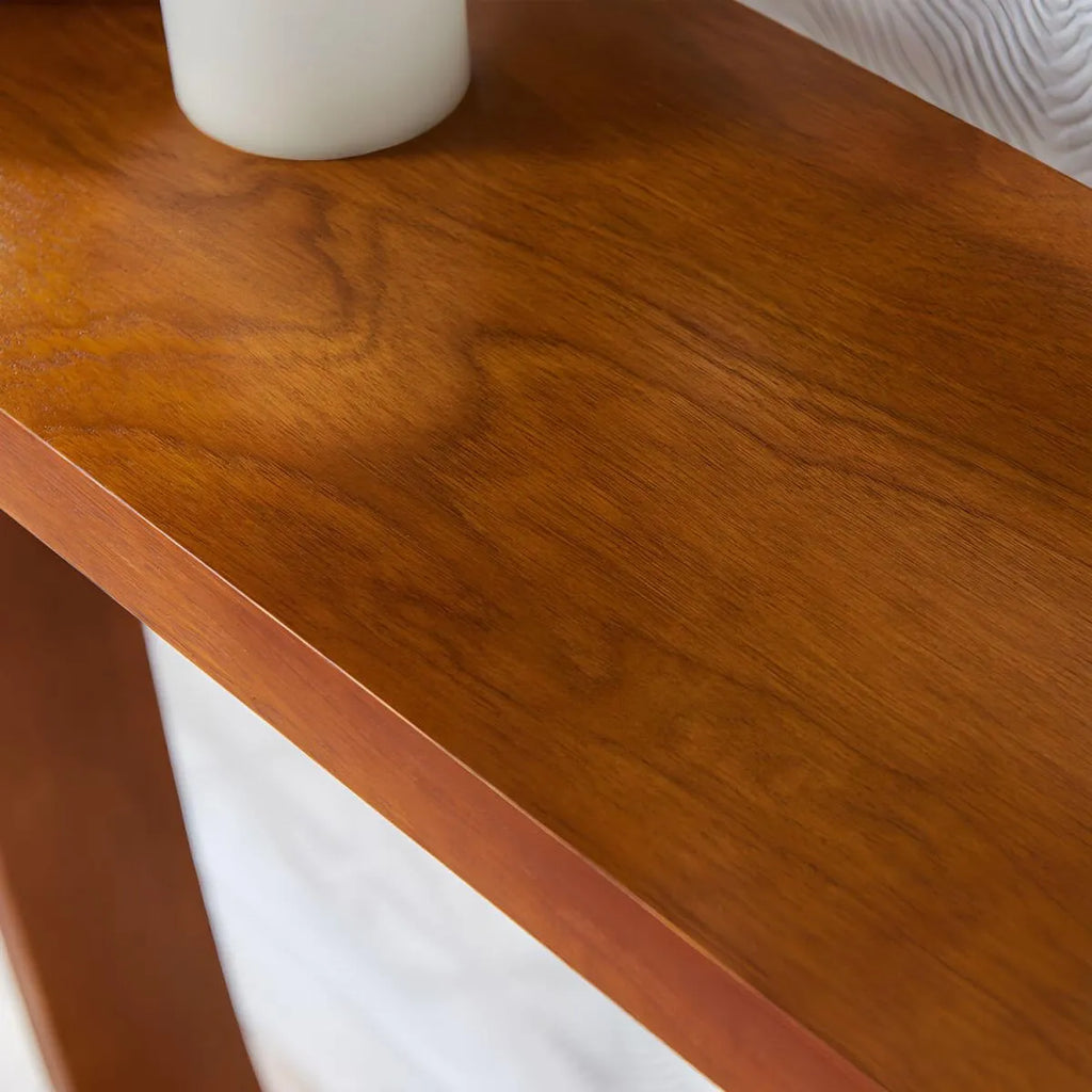 Mid-Century Modern Solid Birch Console Table with U-Base
