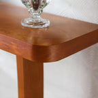 Mid-Century Modern Solid Birch Console Table with U-Base