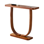 Mid-Century Modern Solid Birch Console Table with U-Base