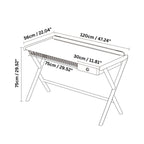 Mid-century Modern Solid Wood Desk With X-Shaped Base