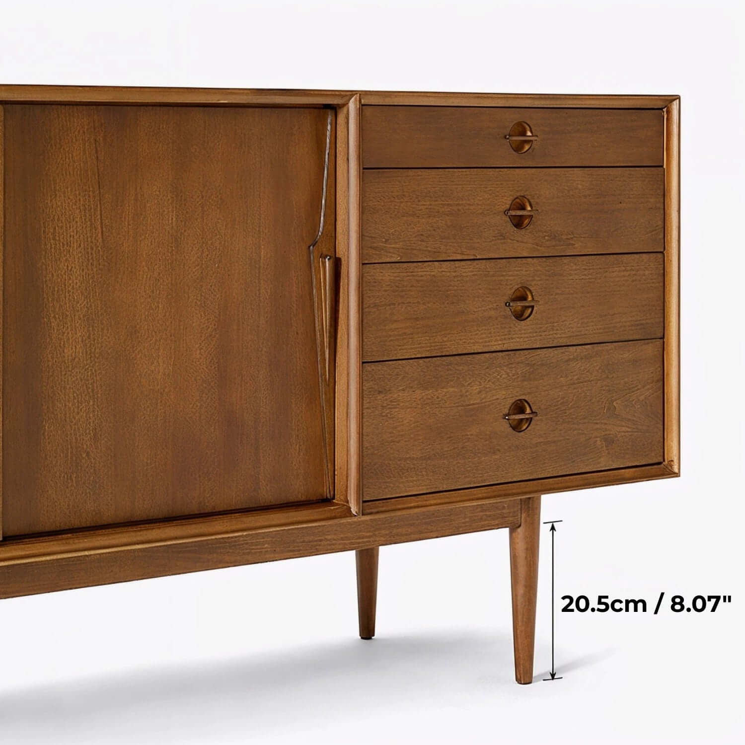 Mid-Century Modern Storage Cabinet with Sliding Doors
