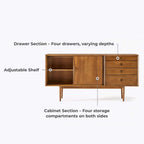Mid-Century Modern Storage Cabinet with Sliding Doors