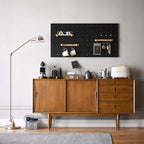 Mid-Century Modern Storage Cabinet with Sliding Doors