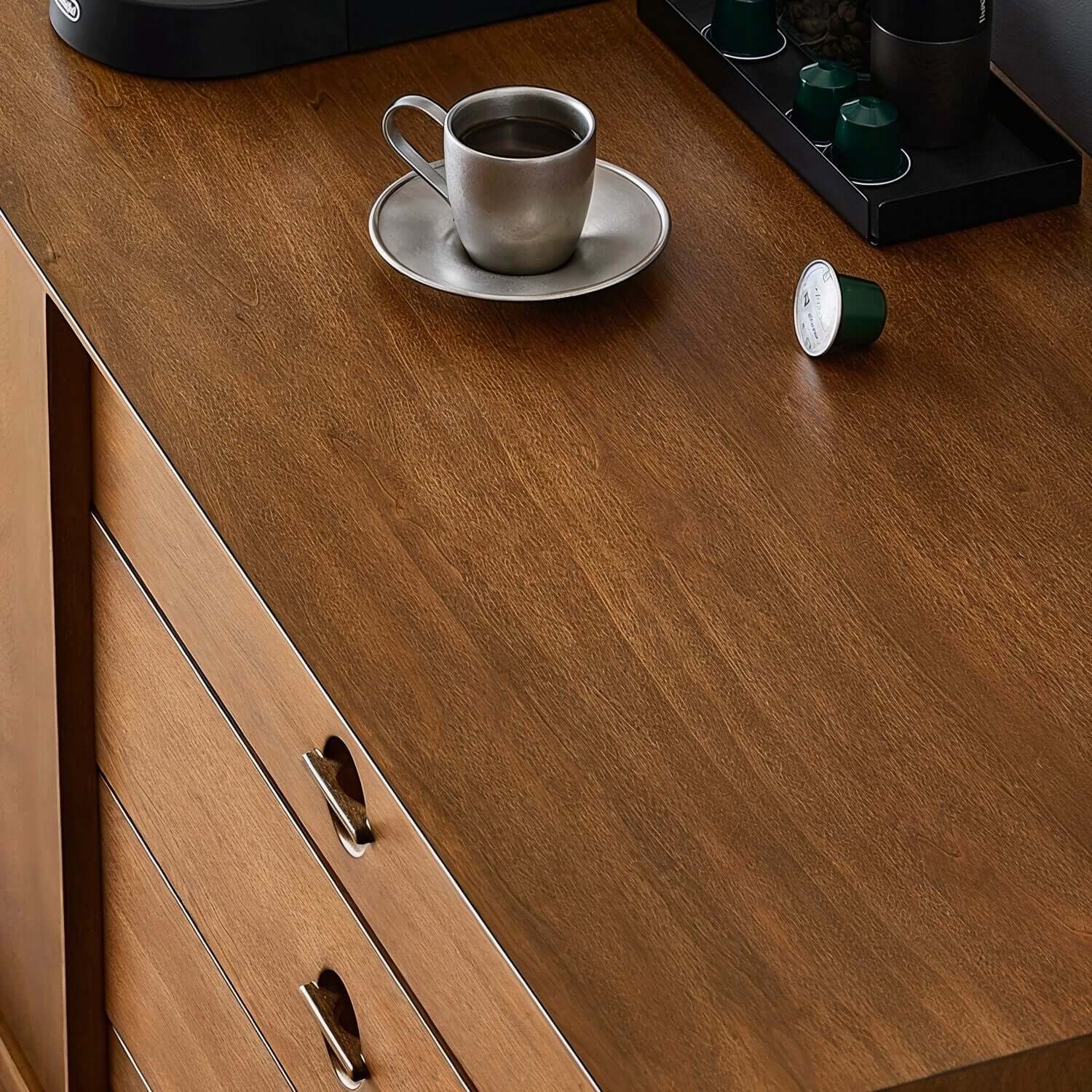 Mid-Century Modern Storage Cabinet with Sliding Doors