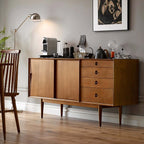 Mid-Century Modern Storage Cabinet with Sliding Doors