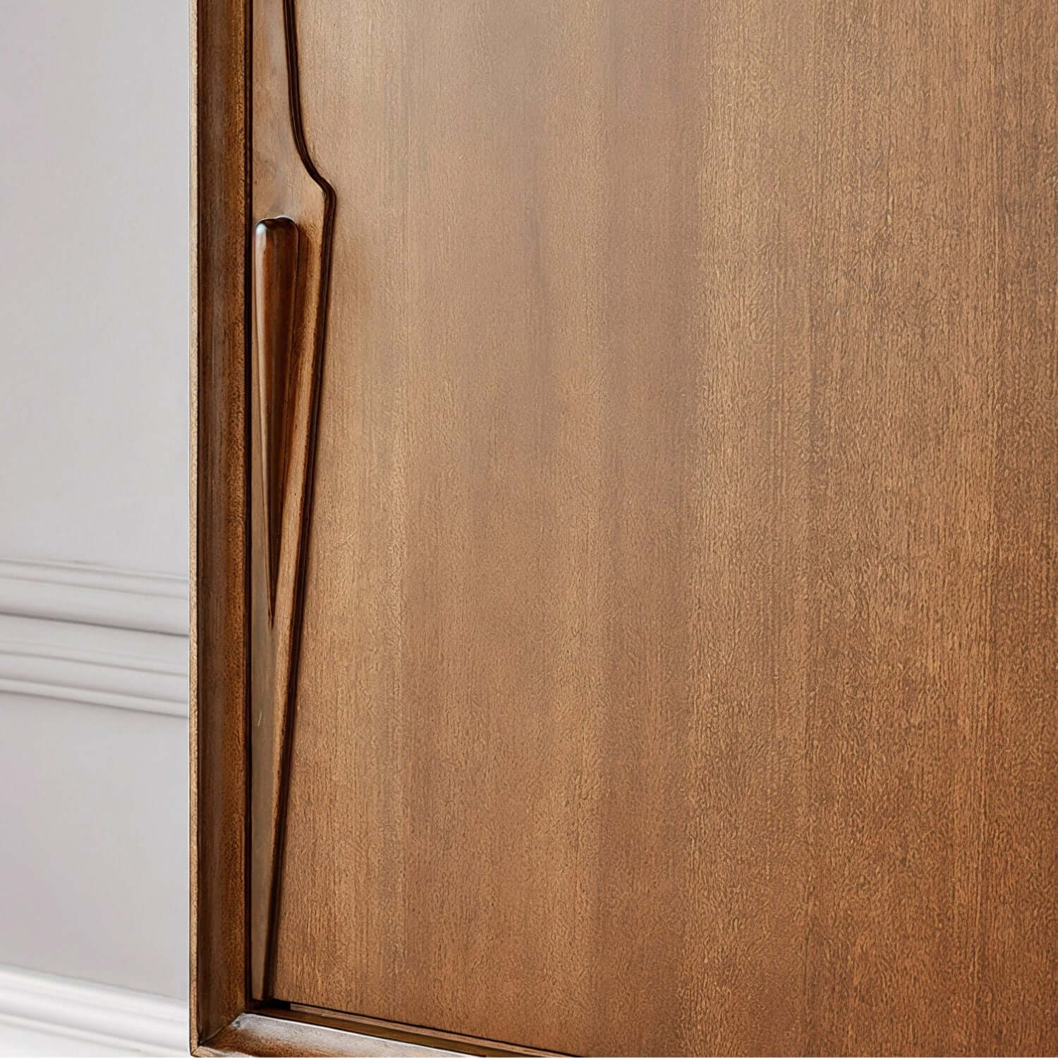 Mid-Century Modern Storage Cabinet with Sliding Doors