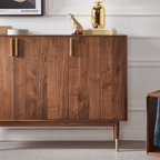 Mid-Century Modern Wooden Shoe Cabinet With 3 Doors