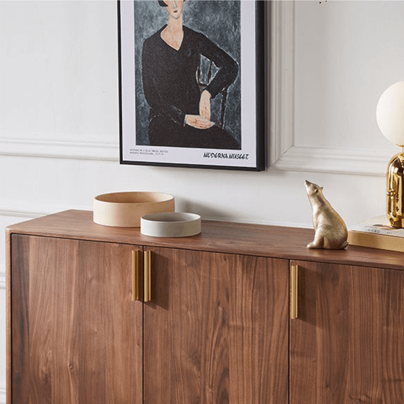 Mid-Century Modern Wooden Shoe Cabinet With 3 Doors