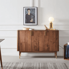 Mid-Century Modern Wooden Shoe Cabinet With 3 Doors