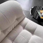 Mid-Century Soriana Lounge Sofa with Bouclé Upholstery and Steel Accents