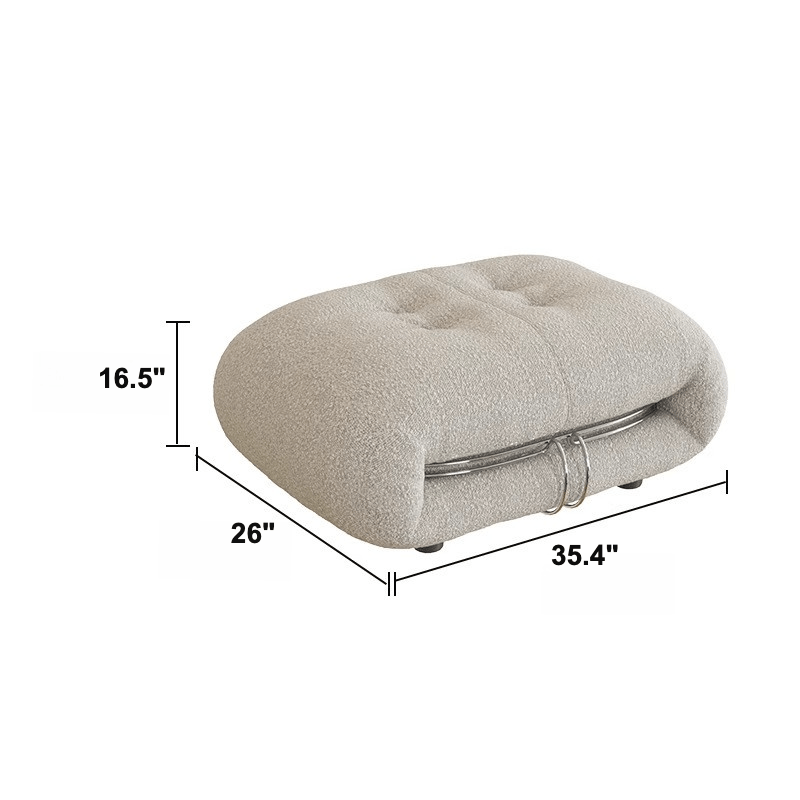 Mid-Century Soriana Lounge Sofa with Bouclé Upholstery and Steel Accents Dimensions