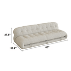 Mid-Century Soriana Lounge Sofa with Bouclé Upholstery and Steel Accents Dimensions