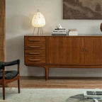 Mid-Century Teak Sideboard with Tambour Doors - 71"/86"